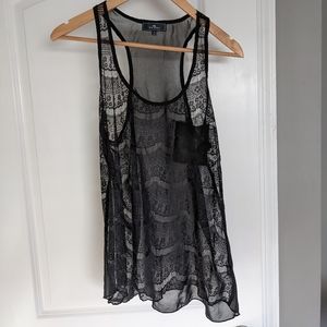 Iris Basics: Black lace racer back tank top